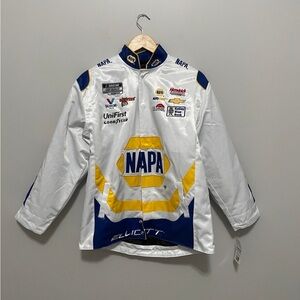 Chase Elliott JH Design White Royal NAPA Cotton Twill  Full-Snap Jacket